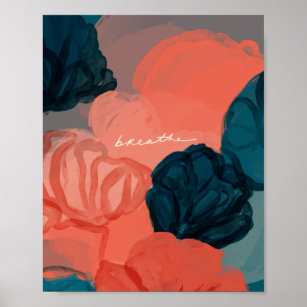 "Breathe" Abstract Floral Poster