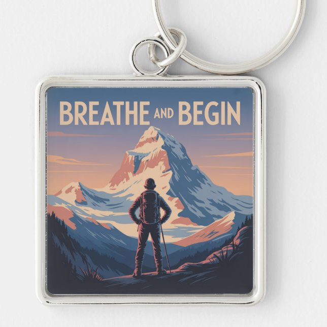 Breathe And Begin Keychain (Front)