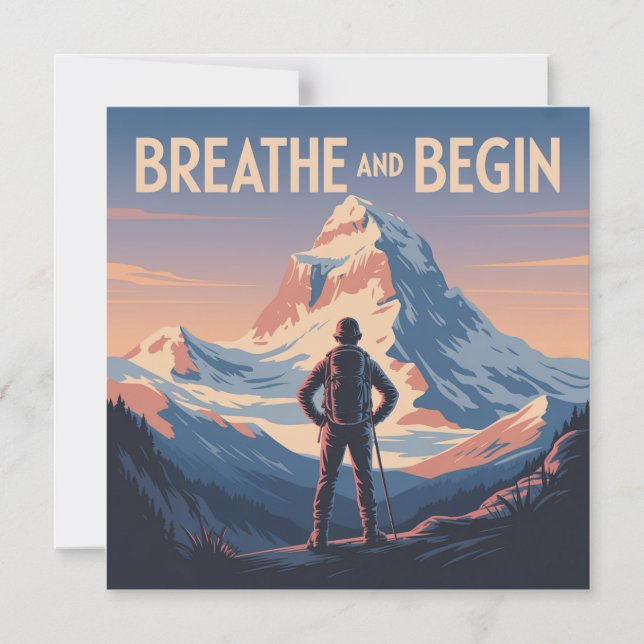 Breathe And Begin Magnetic Invitation (Front)