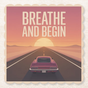 Breathe And Begin Paper Coaster