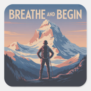 Breathe And Begin Square Sticker