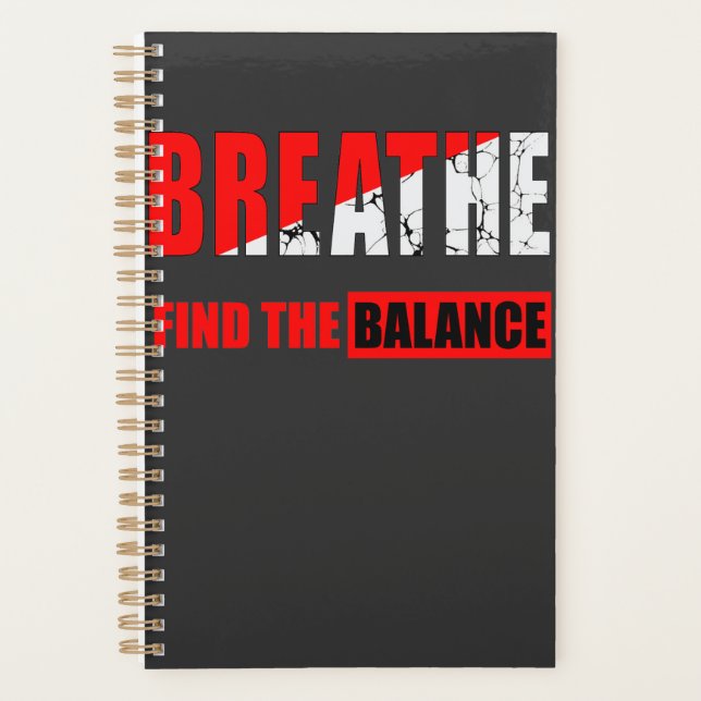 Breathe and find balance  planner (Front)
