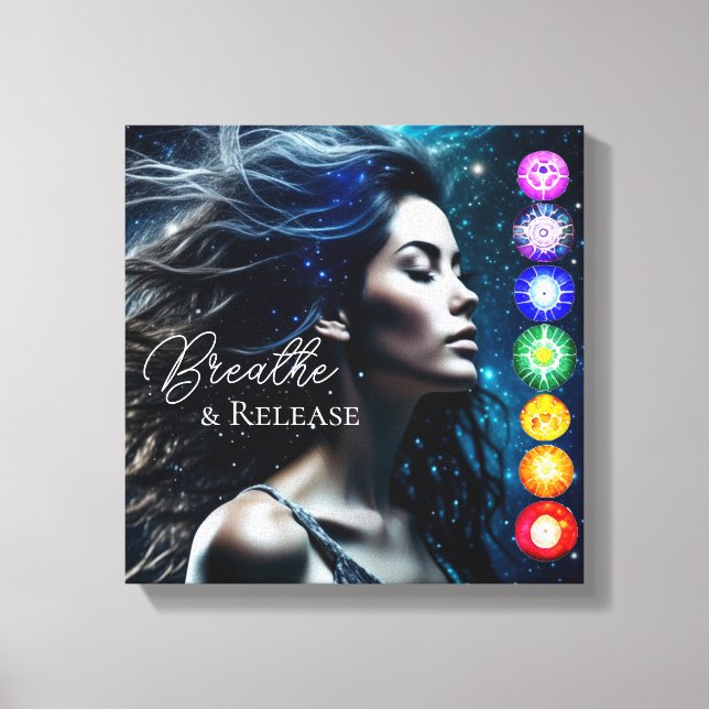Breathe and Release | Beautiful Ethereal Woman Canvas Print (Front)