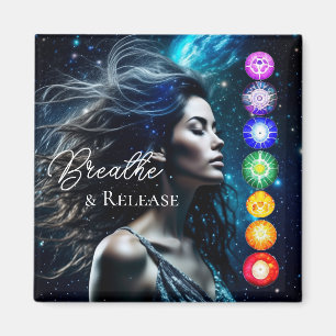 Breathe and Release   Beautiful Ethereal Woman Magnet