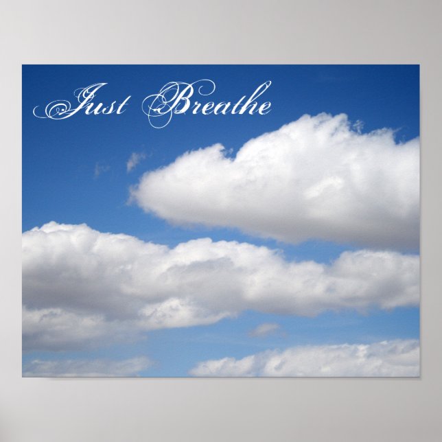 Breathe Beautite Nuages Motivational Poster (Devant)