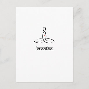 Breathe - Black Sanskrit style Postcard