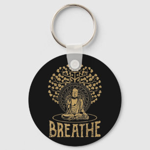 Breathe Buddha Idea Yoga and Meditation Keychain