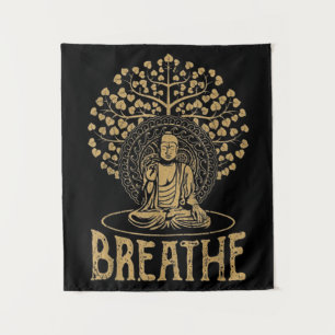 Breathe Buddha Idea Yoga and Meditation Tapestry