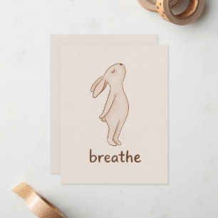 Breathe Bunny Flat Note Card