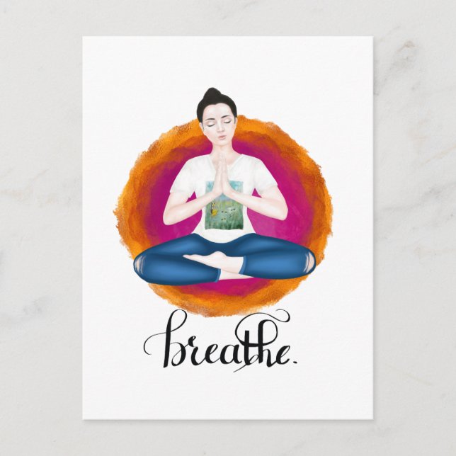 breathe. calligraphy postcard (Front)