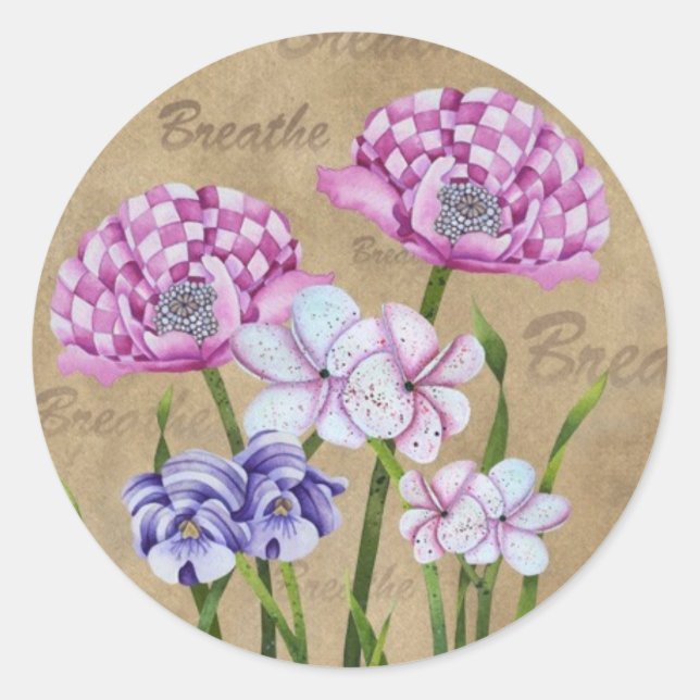 Breathe Classic Round Sticker (Front)