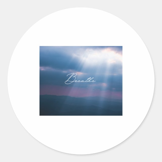 Breathe  classic round sticker (Front)