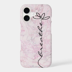 Breathe Daisy design on pink marble