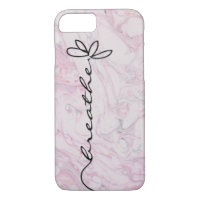 Breathe Daisy design on pink marble