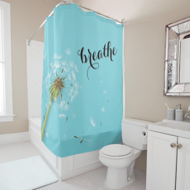 BREATHE Dandelion Modern Quote Turquoise    (In Situ)