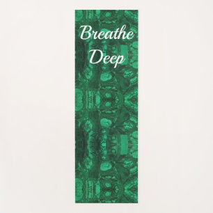 Breathe Deep Green Abstract Calming Message Yoga Mat