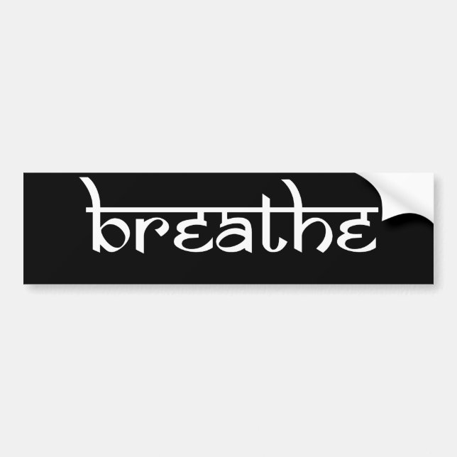 Breathe Design on Sanskrit Style Bumper Sticker (Front)