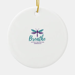 Breathe Dragonfly Suicide Prevention mental health Ceramic Ornament