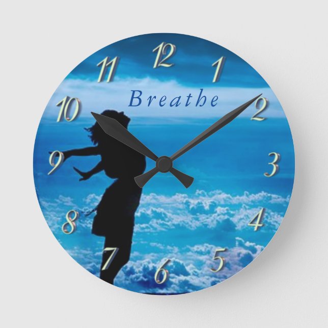 Breathe Encouragement Wall Clock - Customize (Front)