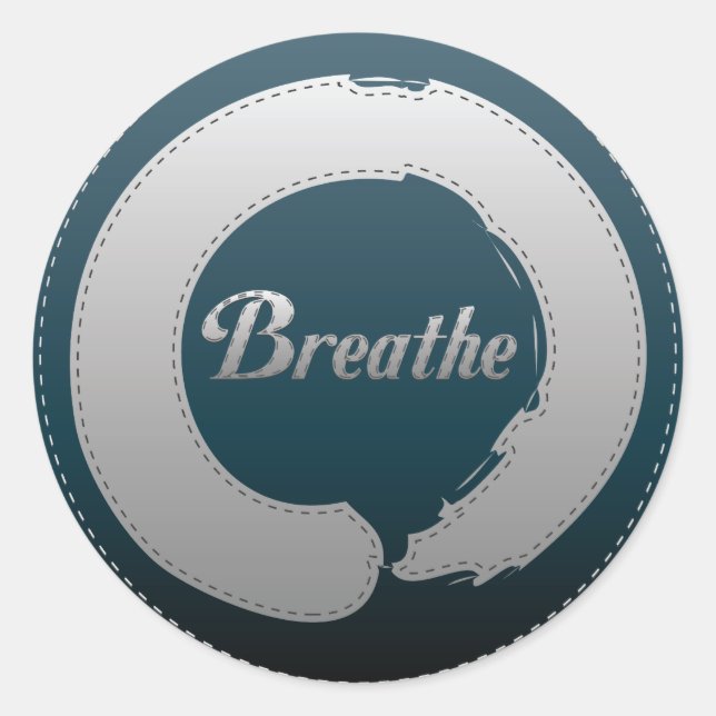 Breathe Enso Stitch Classic Round Sticker (Front)