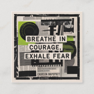 Breathe In Courage, Exhale Fear Square Business Card