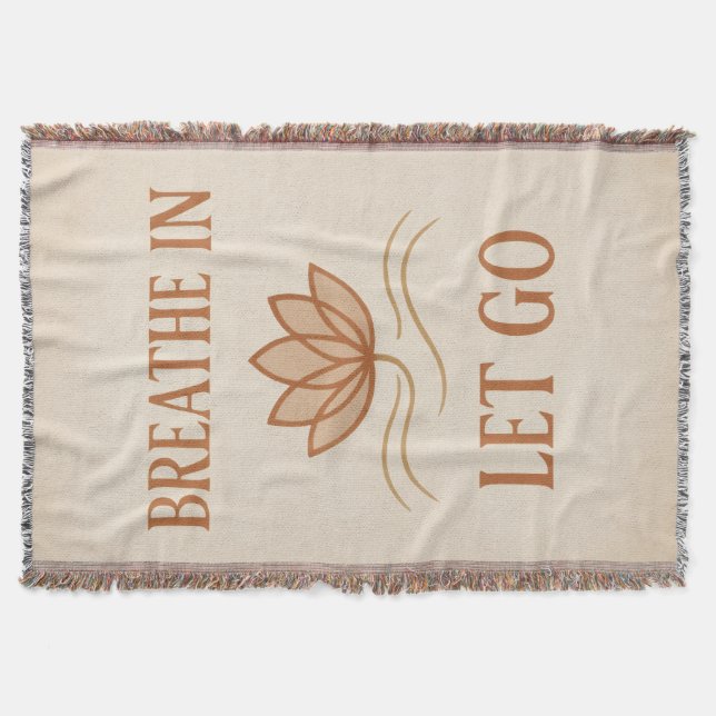 Breathe In Let Go Woven Throw Blanket (Front)