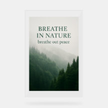 Breathe In Nature Poster Forestier Motivationnel -