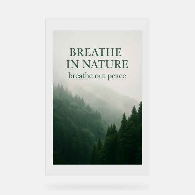 Breathe In Nature Poster Forestier Motivationnel - (Recto)