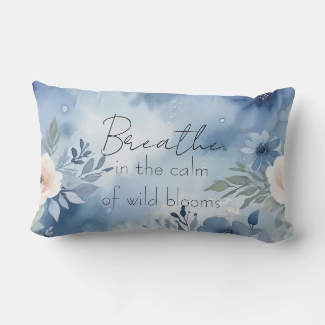 Breathe in the calm of wild blooms lumbar pillow (Back)