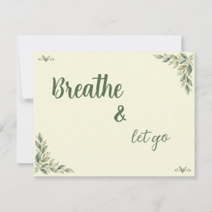 Breathe & Let Go Botanical Zen Personalized Card