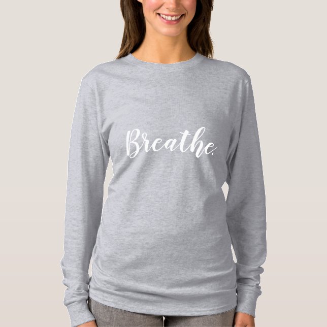 Breathe Long Sleeve Grey T-Shirt (Front)