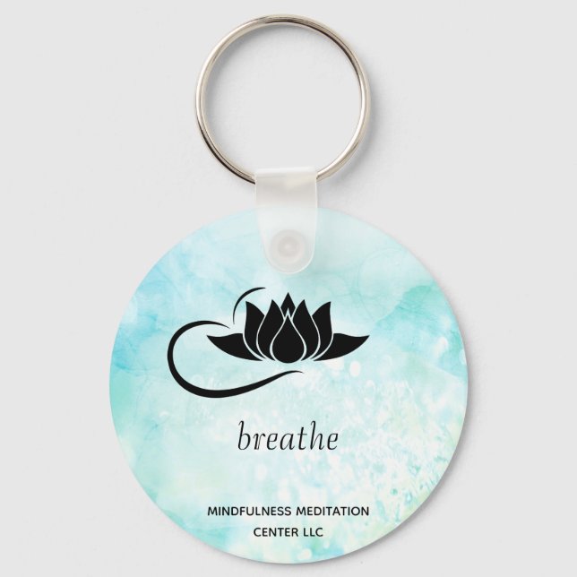 *~* BREATHE Lotus Branding   Mint Turquoise SWAG  Keychain (Front)