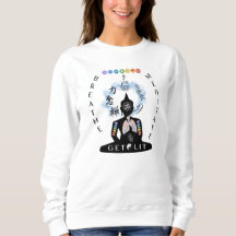 Breathe & Meditate Get Lit Sweatshirt White