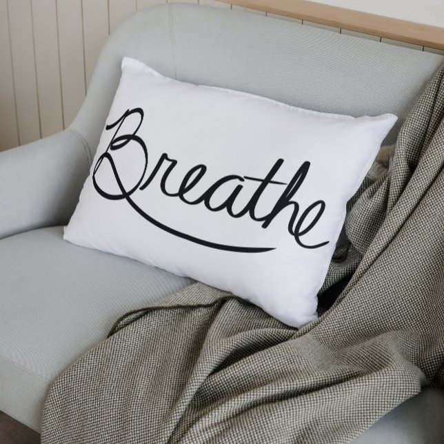 Breathe Meditation Modern Simple Accent Pillow (Creator Uploaded)