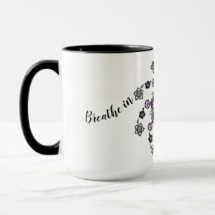 Breathe Modern spiral flower mandala Mug