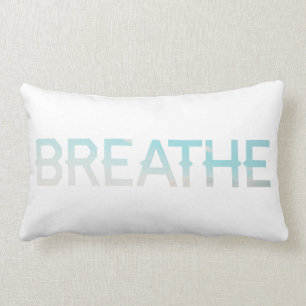Breathe Morning Sky Word Inspiration Lumbar Pillow