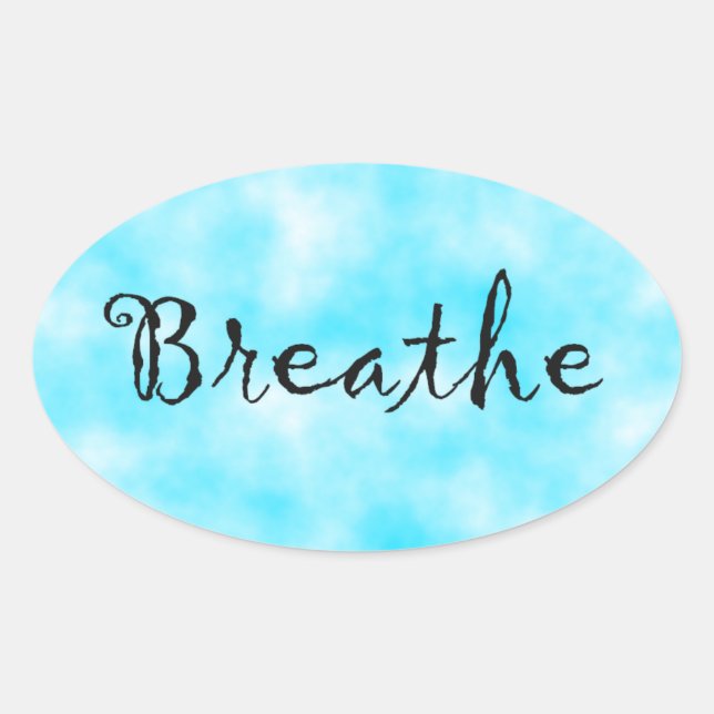 Breathe-oval sticker (Front)