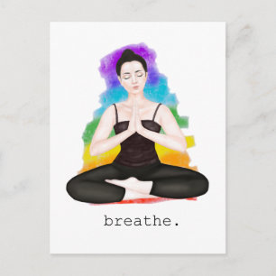breathe. rainbow postcard