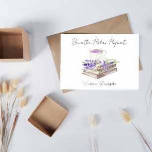 Breathe Relax Repeat Personalized Lavender Note Card