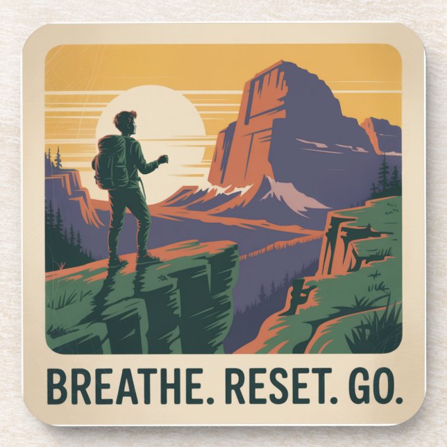 Breathe. Reset. Go. Coaster (Front)