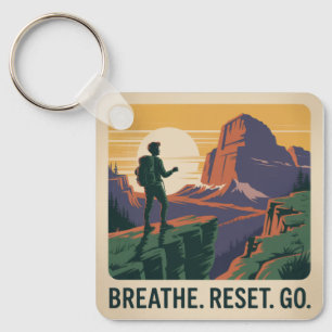 Breathe. Reset. Go. Keychain
