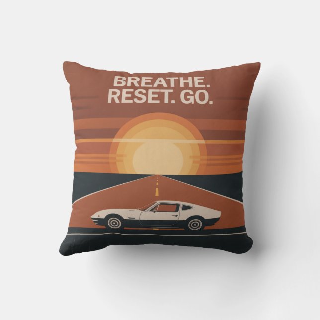 Breathe. Reset. Go Throw Pillow (Back)