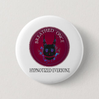Breathed Once: Hypnotic Demon Skull 2 Inch Round Button