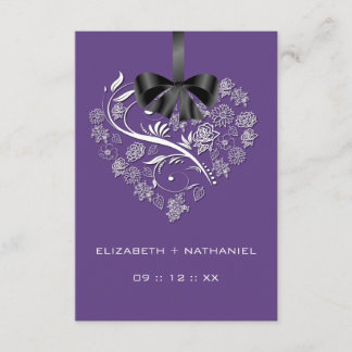 Breathless Heart RSVP Card - plum