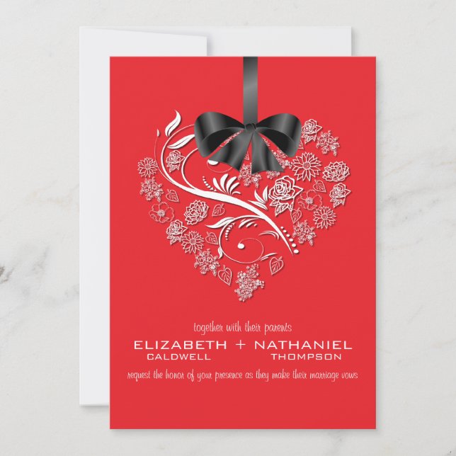 Breathless Wedding Invitation--retro red Invitation (Front)