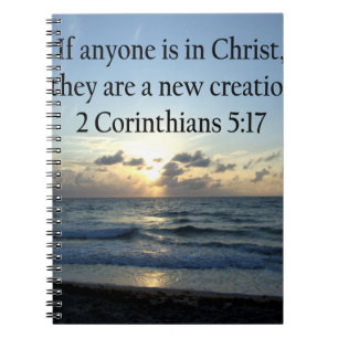 BREATHTAKING 2 CORINTHIANS 5:17 OCEAN SUNRISE NOTEBOOK