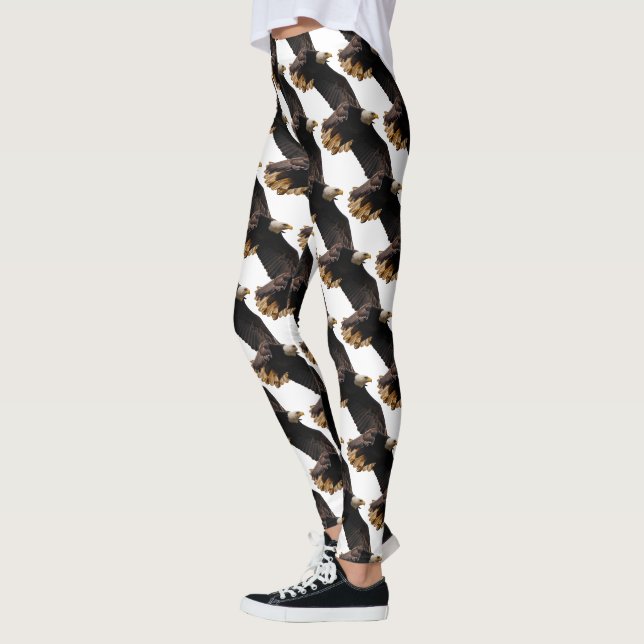 Breathtaking Bald Eagle in Flight Leggings (Left)