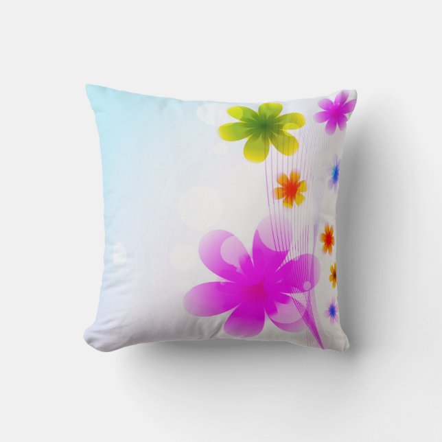 breathtaking beauty of 'Colourful Flowers Throw Pillow (Front)