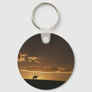 Breathtaking Cowboy Sunset Keychain