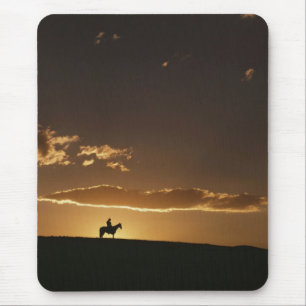 Breathtaking Cowboy Sunset Mouse Pad
